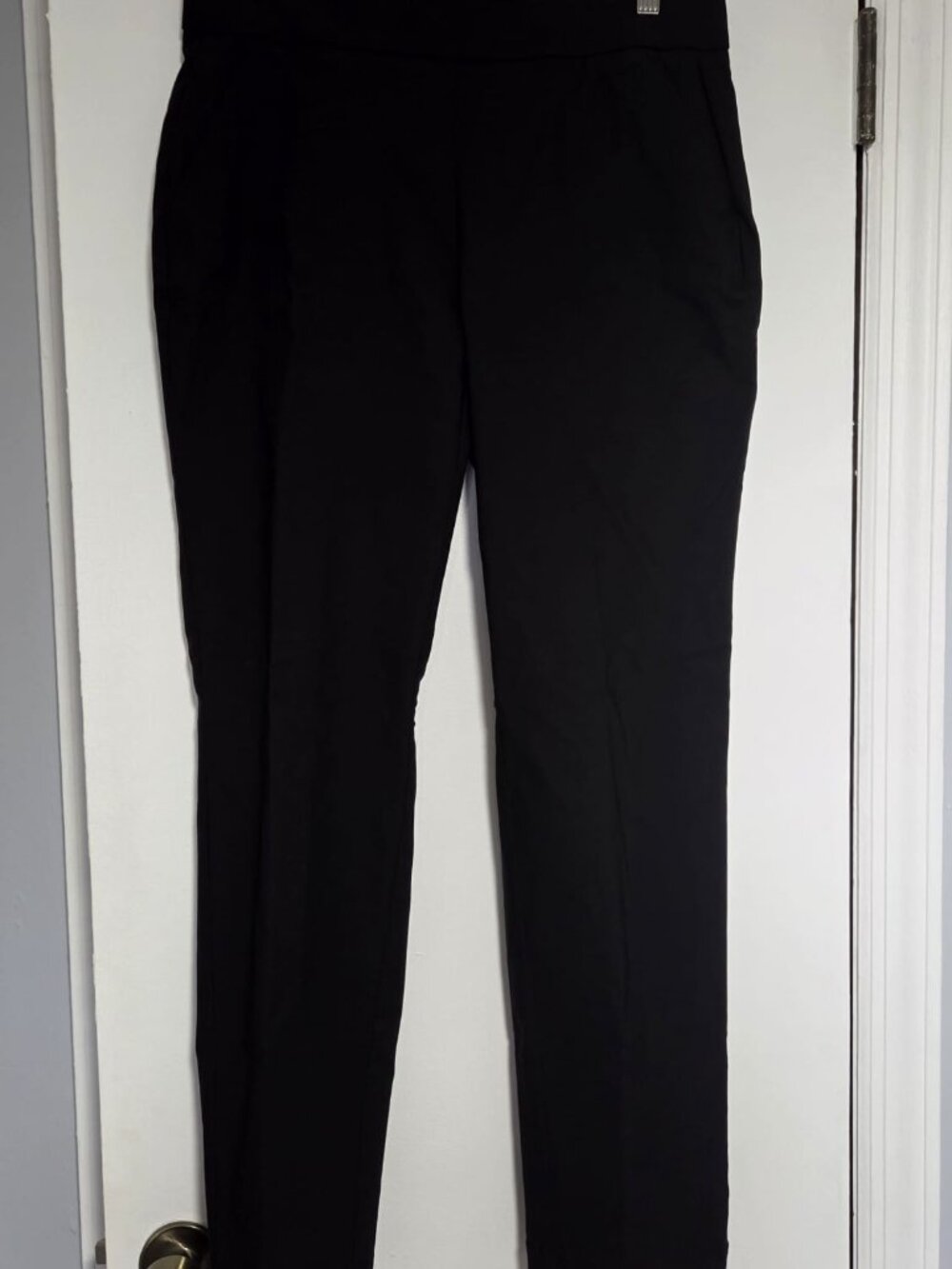 Vera Wang Slim Straight Mid-Rise Pants